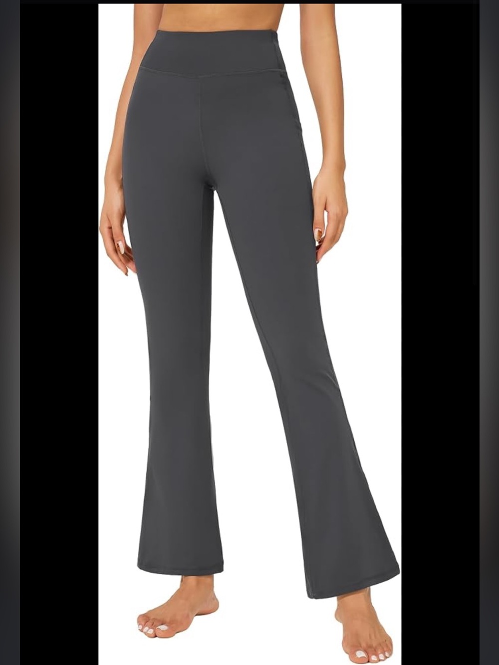 New York & Company Dark Charcoal Flare Yoga Pants